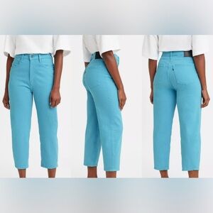Levi’s Made & Crafted Barrel Crop Jeans Blue Premium Denim Size 28 NWT